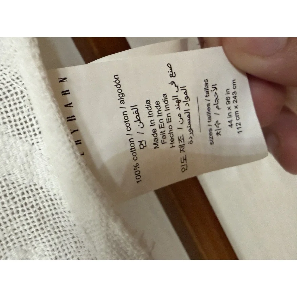 Pottery Barn White Argyle 100% Cotton 44